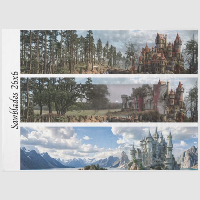 Papel De Seda Castillo decoupage Irlanda para letreros y serruch (Anverso)