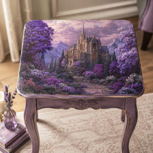 Papel De Seda Castillo Épico de Fantasía Gótica Flor de Púrpura