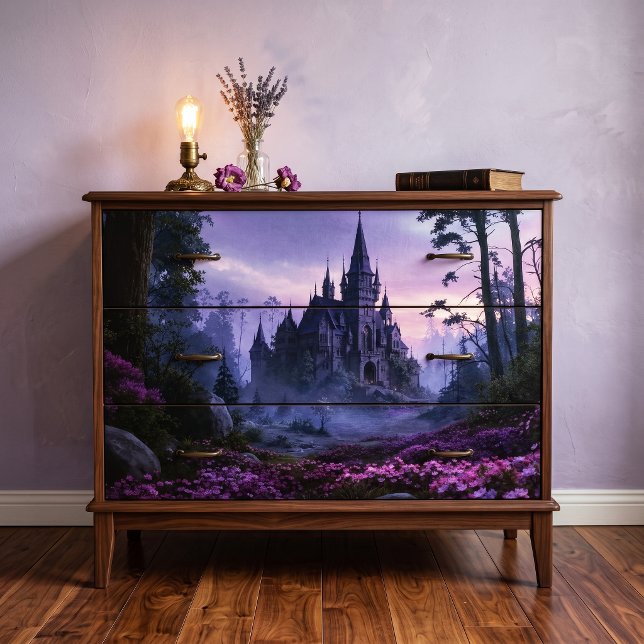 Papel De Seda Castillo Glade de decoupage gótico índigo brumoso (Subido por el creador)