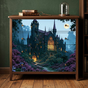 Papel De Seda Castillo Gótico Decoupage de Luna Llena Brillante