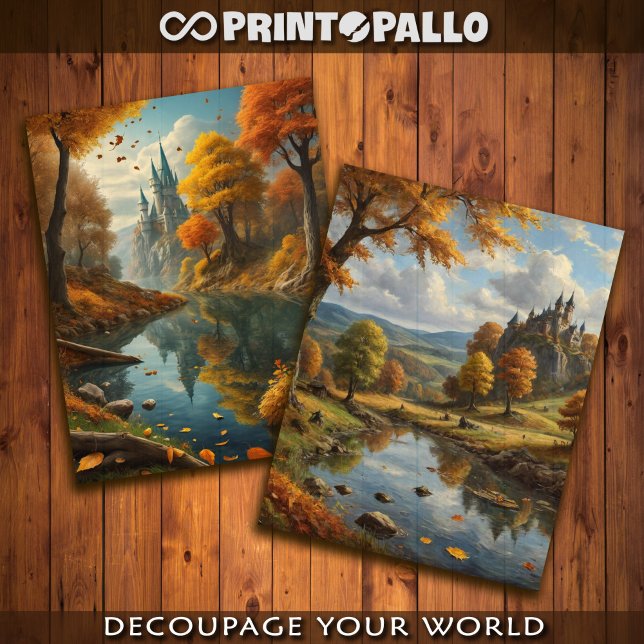 Papel De Seda Castillo y un río en otoño  (Subido por el creador)