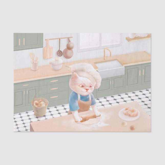 Papel De Seda Cat Baker Baby - Acogedor Kneading (Anverso)