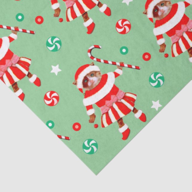 Papel De Seda Cat Christmas Holiday Gift (Detalle)