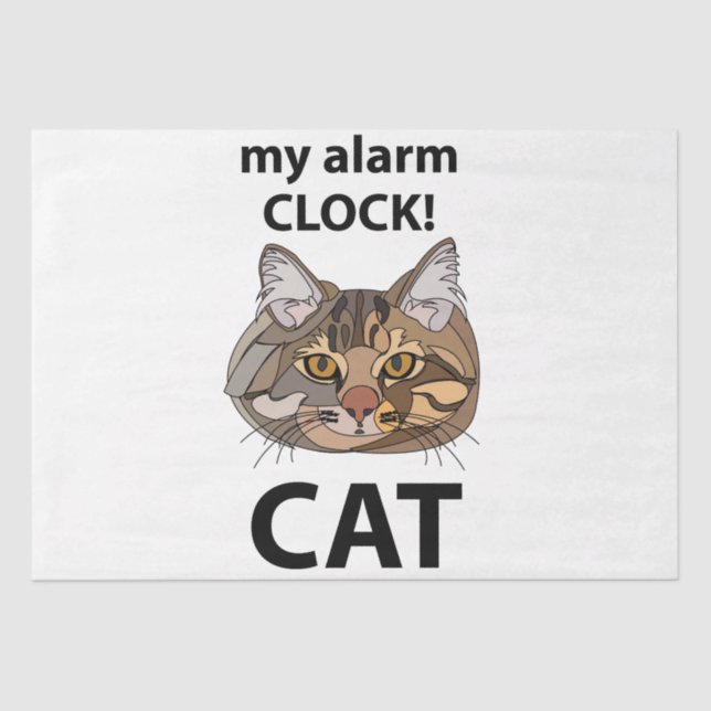 Papel De Seda Cat Face My Alarm Clock Tabby Cat (Anverso)