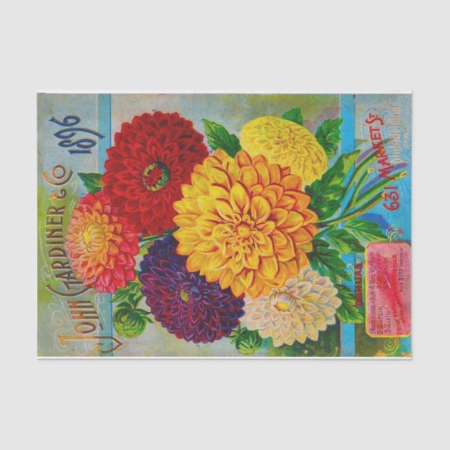 Papel De Seda "Catálogo de semillas antiguas John Gardiner, 1896 (Anverso)