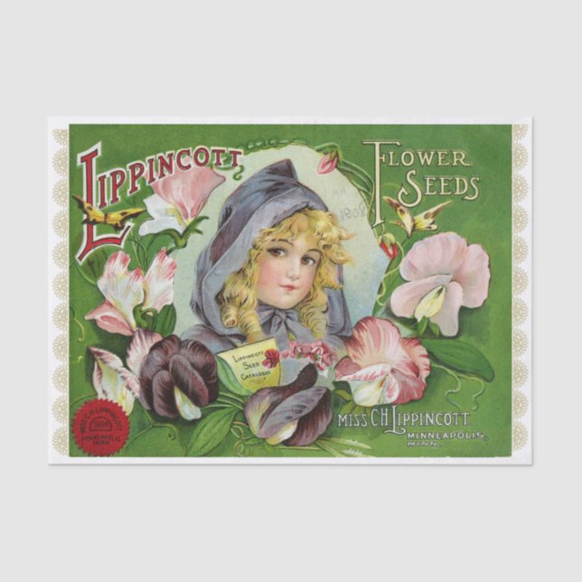 Papel De Seda Catálogo de semillas de flores Sweet Peas 1908 (Anverso)