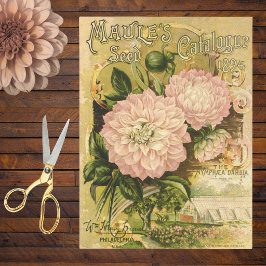 Papel De Seda Catálogo de Semillas Florales Vintage Pink Dahlia 