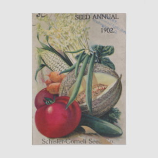 Papel De Seda Catálogo de semillas vintage, 1902, Schisler, verd