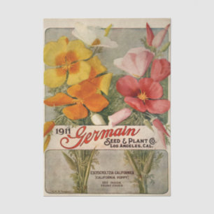 Papel De Seda Catálogo de semillas vintage 1911 Germain Californ