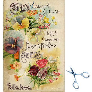 Papel De Seda Catálogo de semillas vintage Cole's Garden Annual