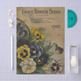 Papel De Seda Catálogo de semillas vintage Emma White, 1913, Pen