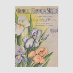 Papel De Seda Catálogo de semillas vintage, Emma White, 1914, Li
