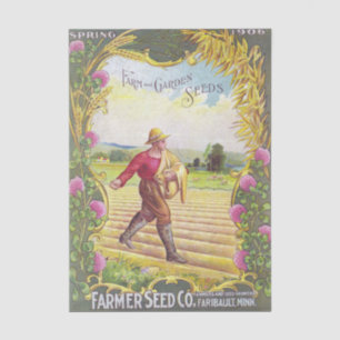 Papel De Seda Catálogo de semillas vintage Farmer Seed Co, granj