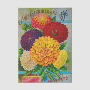 Papel De Seda "Catálogo de semillas vintage John Gardiner, 1896