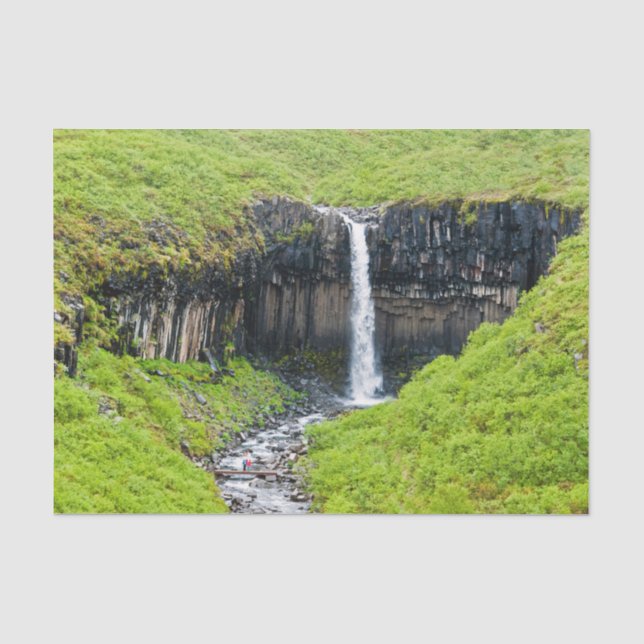 Papel De Seda Catarata Svartifoss en Skaftafell - Islandia (Anverso)
