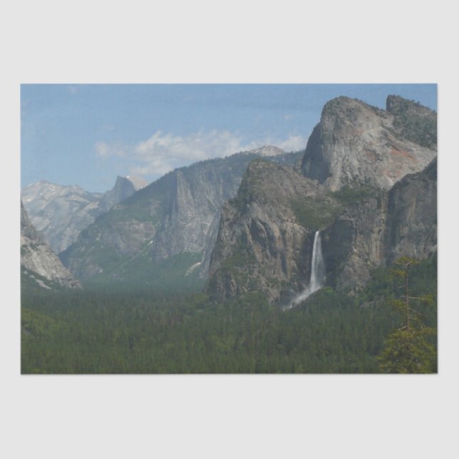 Papel De Seda Cataratas de Bridalveil y media doma en Yosemite (Anverso)