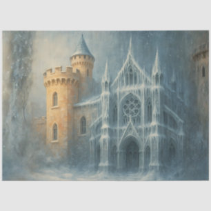 Papel De Seda Catedral Congelada Invierno Gothic Fantasy Decoupa