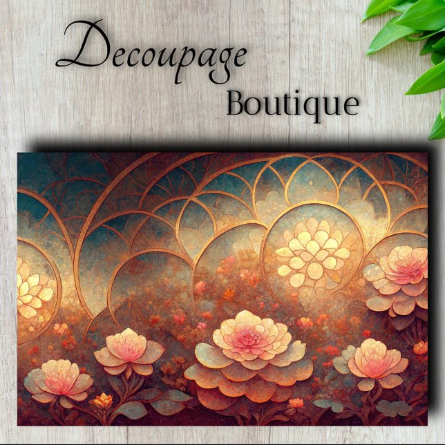 Papel De Seda Catedral de Loto Decoupage (Lotus Cathedral Decoupage Tissue Paper)