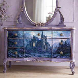 Papel De Seda Catedral Etérea Gótica de Luna Llena Decoupage