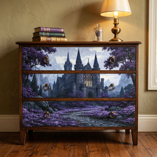 Papel De Seda Catedral Gótica de Piedra Valle Floral Decoupage