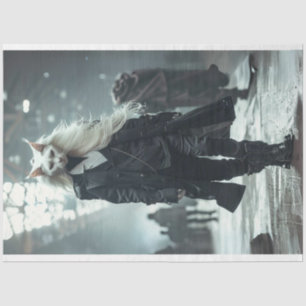 Papel De Seda Catwalk Fashion Show Black Suit Decoupage