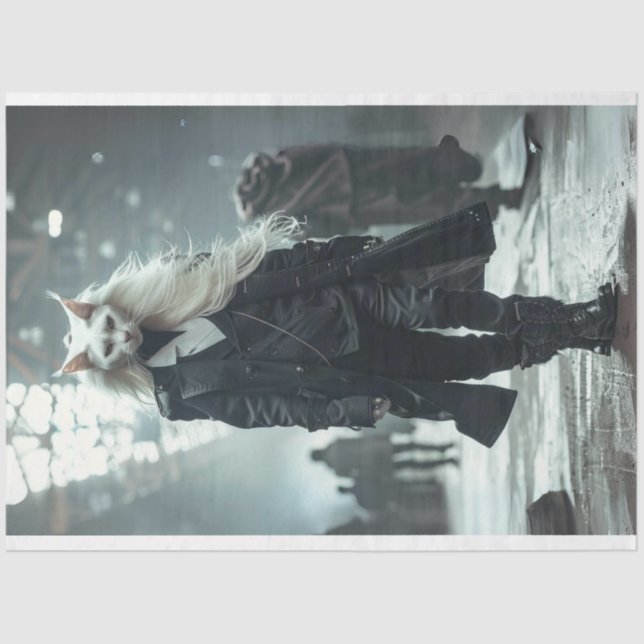 Papel De Seda Catwalk Fashion Show Black Suit Decoupage (Anverso)