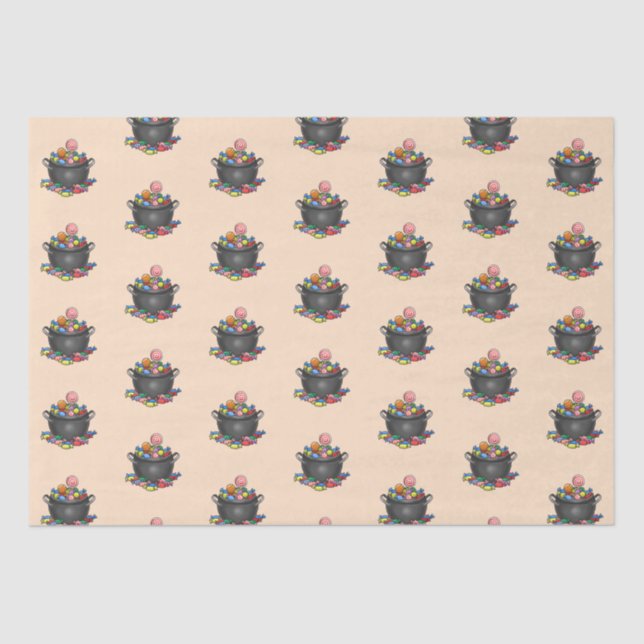 Papel De Seda Cauldron de truco o trato (Anverso)