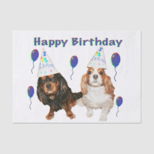 Papel De Seda Cavalier King Charles Spaniels de cumpleaños