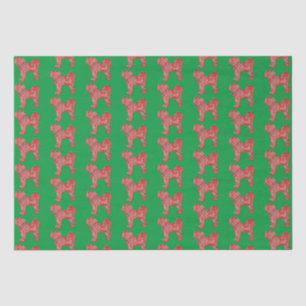 Papel De Seda Cavapoo Cute Navidades Perro Silhouette Green