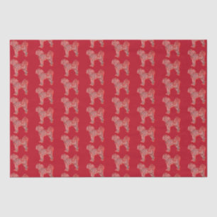 Papel De Seda Cavapoo Cute Navidades Perro Silhouette Red