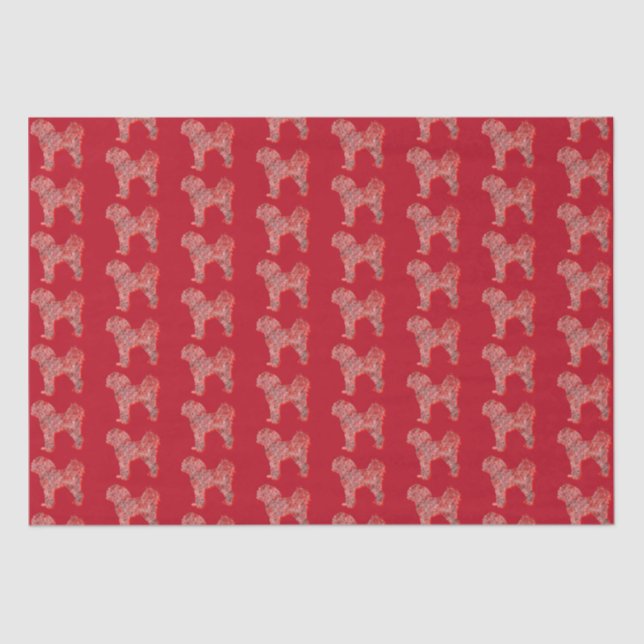 Papel De Seda Cavapoo Cute Navidades Perro Silhouette Red (Anverso)
