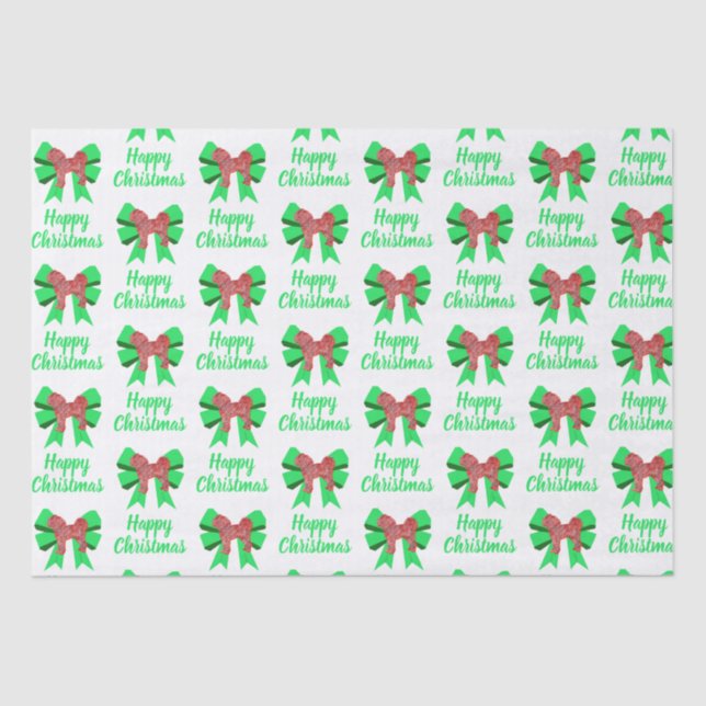 Papel De Seda Cavapoo Navidades Perro y Bow Blanco (Anverso)