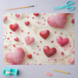 Papel De Seda Cayendo como corazones