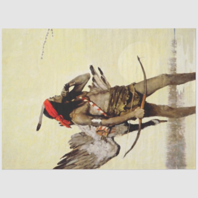 Papel De Seda Caza de indios nativos de la pintura histórica de  (Anverso)