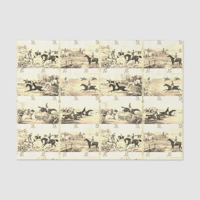 Papel De Seda Caza de perros y jinetes pekineses (Anverso)
