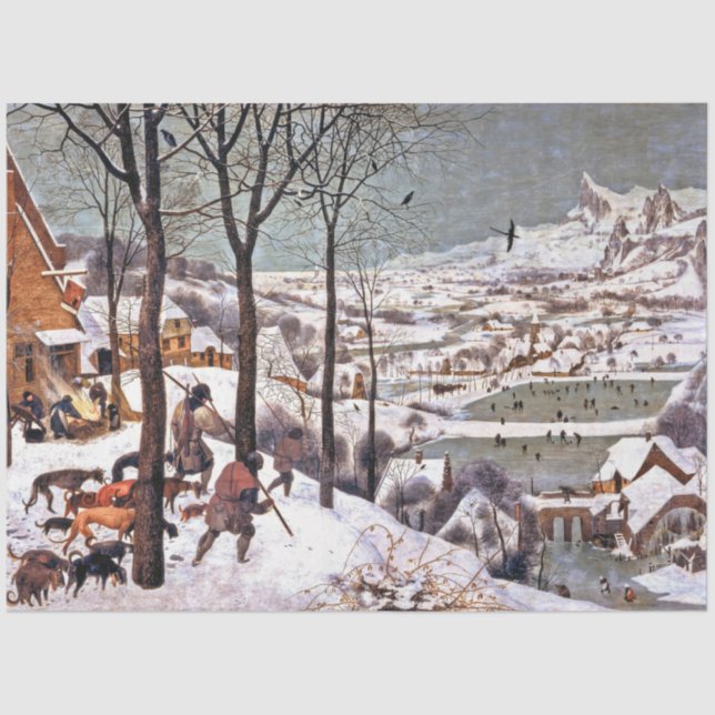 Papel De Seda Cazadores en la nieve, Pieter Bruegel, el anciano (Anverso)