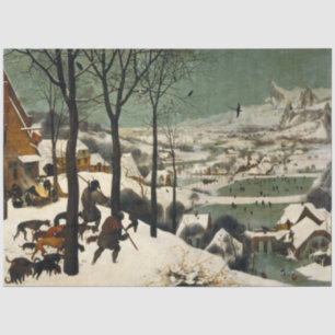 Papel De Seda Cazadores en la nieve (por Pieter Bruegel, el anci