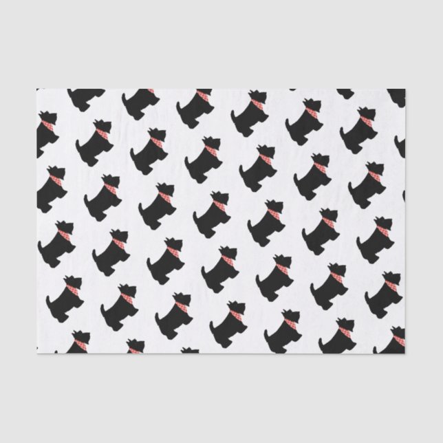 Papel De Seda Cebolla roja de perro negro escocés (Anverso)