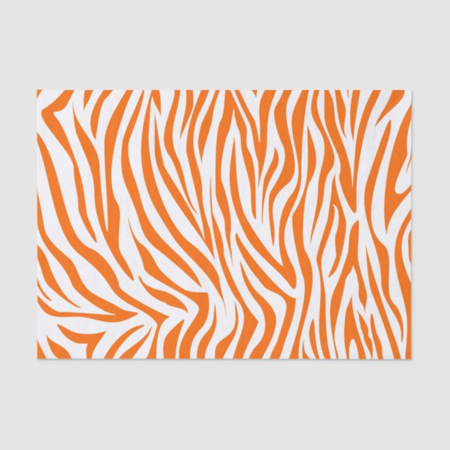 Papel De Seda Cebra del safari de la mandarina (Anverso)