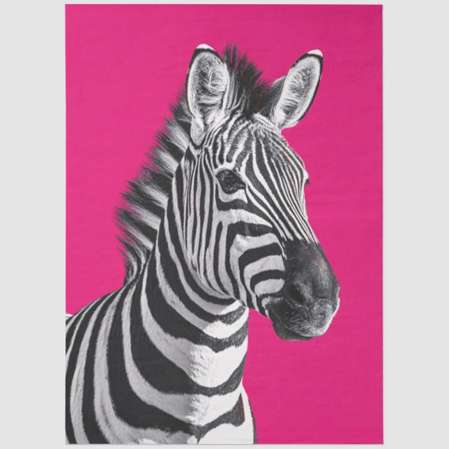 Papel De Seda Cebra Hot Pink Arte Pop Decoupage (Anverso)