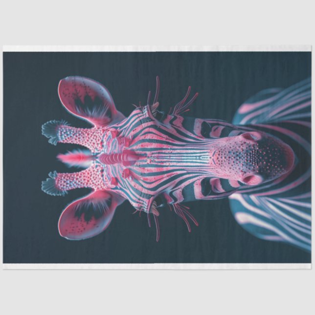 Papel De Seda Cebra rosa brillante de otra descomposición mundia (Anverso)