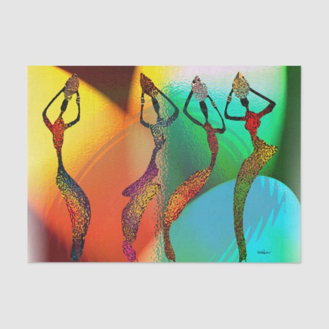 Papel De Seda Celebración africana de los contratos de vasos (Anverso)