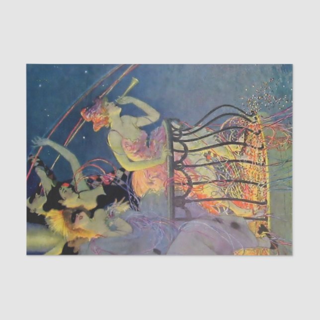 Papel De Seda “Celebración de Carnaval” de Elenore Abbott (Anverso)
