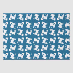 Papel De Seda Celebración del tema azul Pug Fiesta