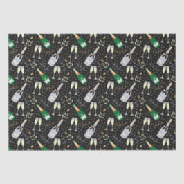 Papel De Seda Celebración moderna de champán Nochevieja