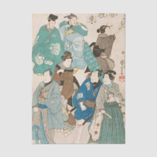 Papel De Seda Celebrando la primavera por Utagawa Kuniyoshi