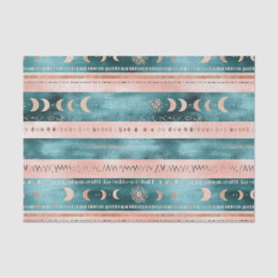 Papel De Seda Celeste Rústico de Rayas Luna Sol Terroso (1)