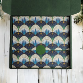 Papel De Seda Celestial Art Deco Forest Holiday