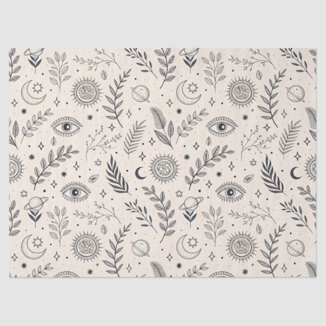 Papel De Seda Celestial Botanical Pattern (5) (Anverso)