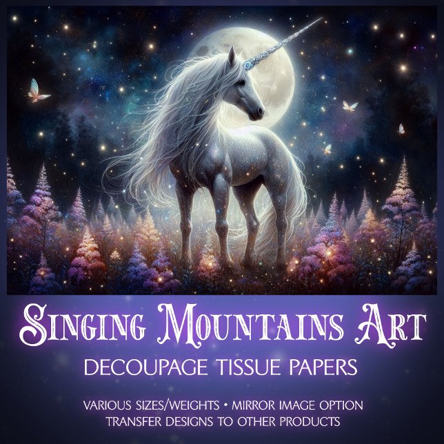 Papel De Seda Celestial Fairycore Unicorn Glow Decoupage  (Subido por el creador)